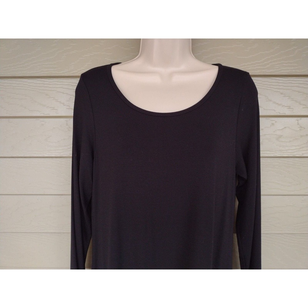 Eileen Fisher Womens Black Minimalist Maxi Dress Scoop Neck Cut Out Back Size S - Picture 4 of 5